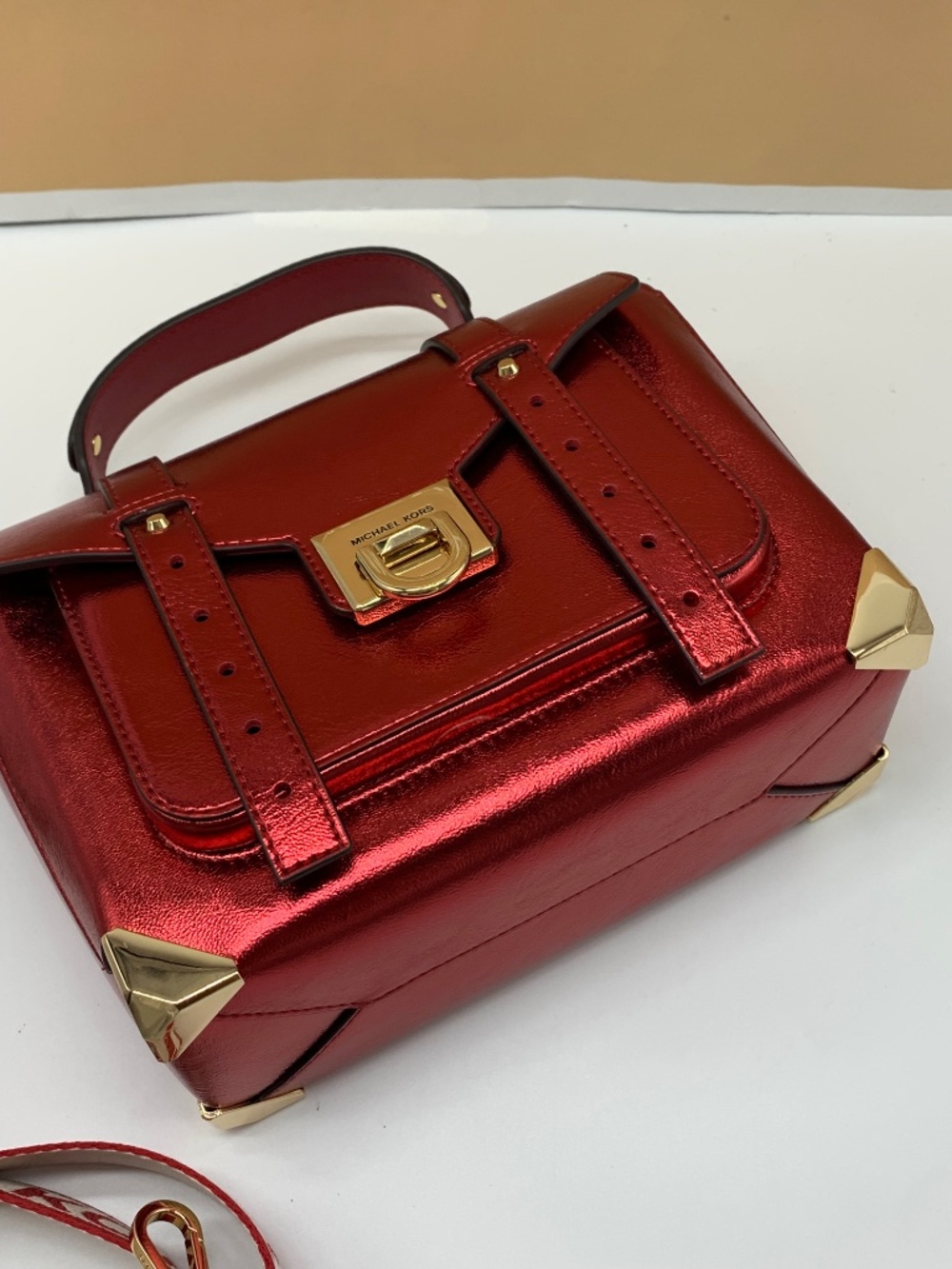 MICHAEL KORS Manhattan Medium Patent Faux Leather Satchel - Picture 14 of 15
